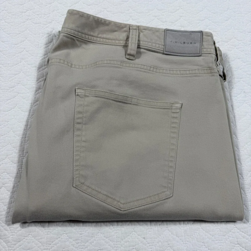 J. Hilburn Men Pants 41x32 Custom 5-Pocket Chino Twill Khaki Tan EUC